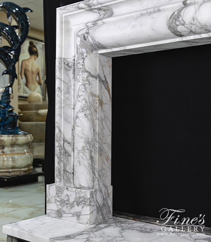 Marble Fireplaces  - Bolection Style Mantel In Exotic Arabascato Marble - MFP-2619